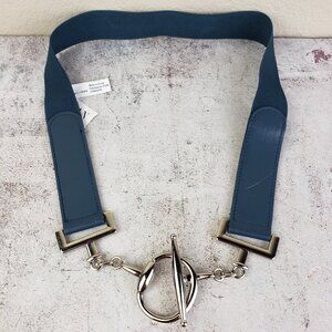 ARTIZAN by Robin Barre Belt Horsebit Toggle Buckle Vegan Leather Blue size M/L